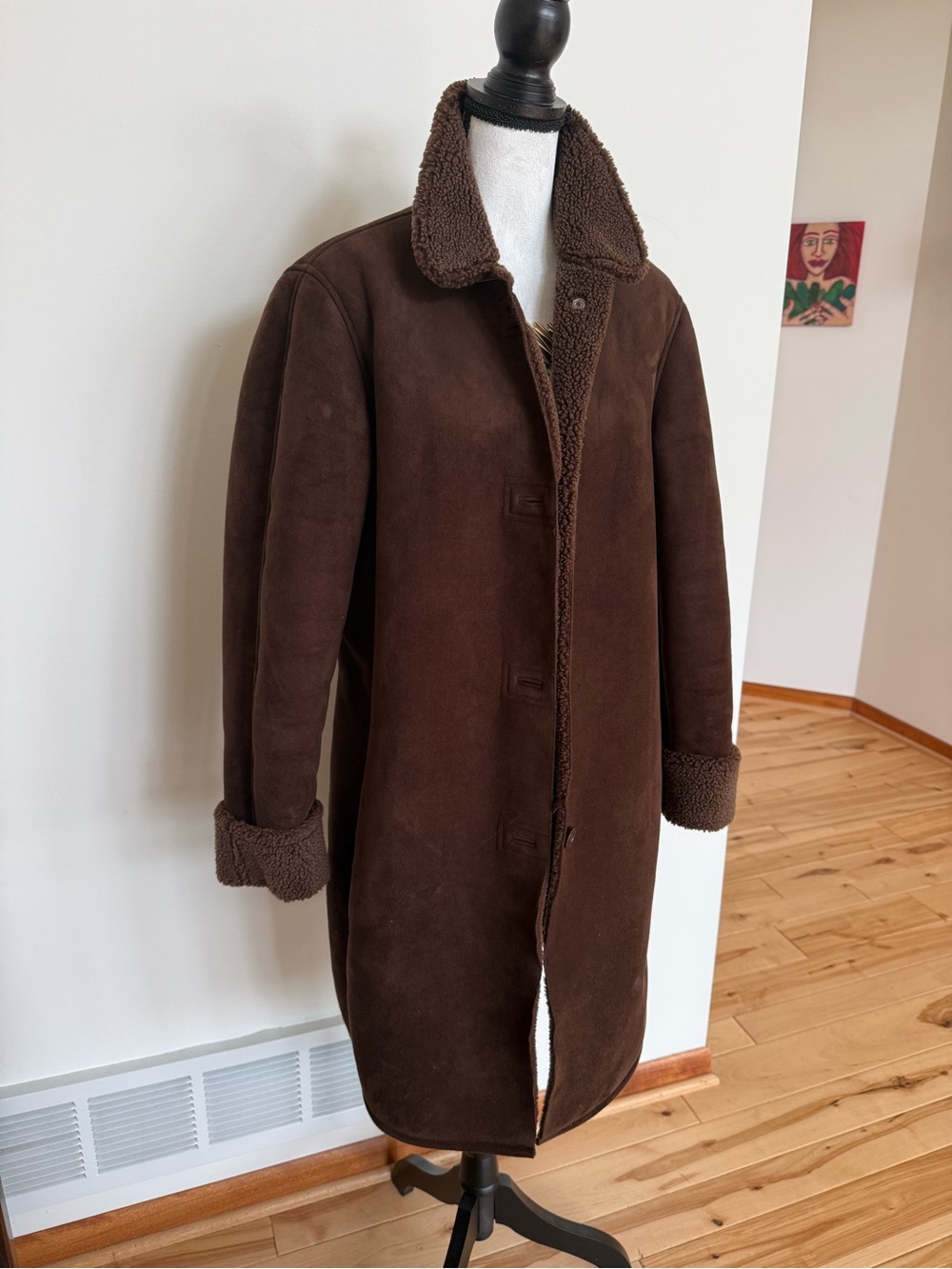 Lands' End Dark Brown Shearling-Trim